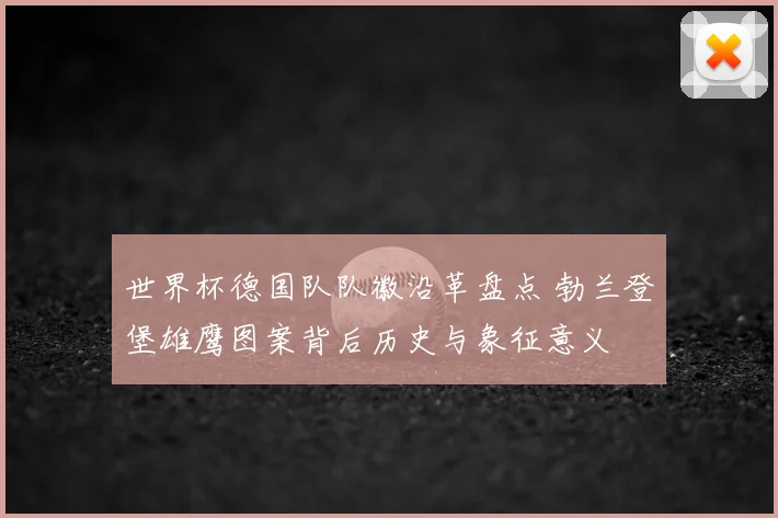 世界杯德国队队徽沿革盘点 勃兰登堡雄鹰图案背后历史与象征意义